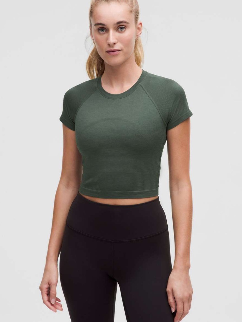 Lululemon Swiftly Tech Cropped Short-Sleeve Shirt 2.0 Dark Forest Green Size 6